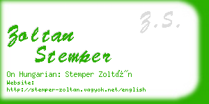 zoltan stemper business card